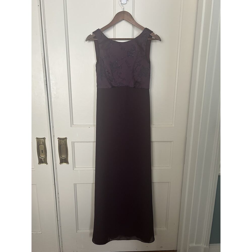 Vintage Arianna by Teresa Page Beaded Chiffon Formal Dress Womens Size 6 Purple